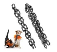 CORHAD 2pcs Halloween Fetters Prop Simulation Iron Chains Lightweight Plastic Prisoner Chain Decorations for Party and Cosplay Lifelike