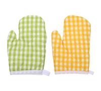 CORHAD 2pcs Heat Resistant Kitchen Gloves Oven Mitts for Cooking and Baking, Polyester Material, Hand Washable, Suitable for Grilling and Microwave Use