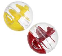 CORHAD 2Pcs Interactive Cat Treat Dispensing for Kittens - Puzzle Feeder Snack Dispenser in Red and Yellow - Iq Training Activity for Mental Stimulation and Slow Feeding