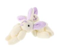 CORHAD 2pcs Jointed Plush Rabbit Dolls with Movable Limbs and Head Soft Mini Bunny for Birthday Easter Wedding Party Favors and Cake Decorations Cute White Purple Ear Stuffed Animals