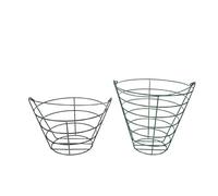 CORHAD 2PCS Large Capacity Metal Golf Ball Bucket with Handle Lightweight Golf Ball Storage Baskets for Course Range School Use Small Medium