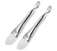 CORHAD 2pcs Mask Brush Applicator Facial Mask Applicator Double Side Lightweight Compact Nylon and Aluminum Brush with Spoon for Home and Beauty Salon Personal Use