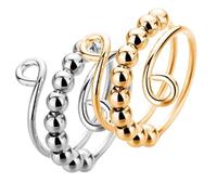 CORHAD 2Pcs Metal Anxiety for Women Rotatable Stress Fidget Accessories Wear-resistant Relaxation Bands Suitable for Meditation and Habit Control