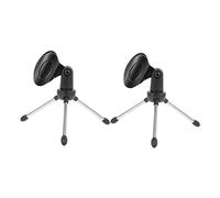 CORHAD 2pcs Metal Tabletop Microphone Stand Tripod with Spring Clip, Foldable Mic Holder for Wireless Microphones, Suitable for Desktop Recording and Ktv Use