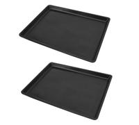 CORHAD 2pcs Multipurpose Dog Poop Pans Pet Cage Tray for Household Pet Potty Black Tray for Dog Bedpan and Rabbit Bedpan