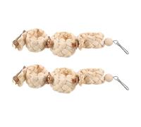 CORHAD 2pcs Natural Corn Material Parrot Perch Swing for Birds Chewing for Parakeets Cockatiels Budgies Large Stable Design Bird Cage Decor and Activity Enhancer