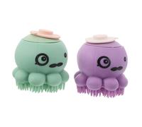 CORHAD 2pcs Pet Bath Brush with Shampoo Dispenser Comfortable Grip Grooming Massage Brush for Dogs and Cats Soft Touch Animal Cleaning Tool for Bathing and Hair Removal