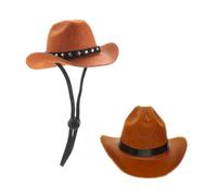 CORHAD 2pcs Pet Decorated Cowboy Hat for Cats Dogs Chic Party Headwear for Dog Parties Christmas Birthdays Family Portraits
