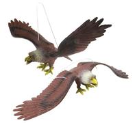 CORHAD 2pcs Plastic Eagle Hanging Ornaments with Stable Characteristics and Shiny Visual Effects, Large Realistic Eagle Yard Hanging Decoration for Outdoor