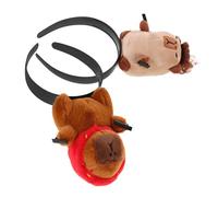 CORHAD 2pcs Plush Capybara Funny Headband Animal Halloween Costume Accessory for Teens Adults Great for Makeup Washing Face and Birthday Parties