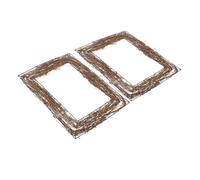 CORHAD 2Pcs Rattan Vine Branch Square Wreath Base for DIY Floral Craft, Natural Grapevine Flower Wreath Frame for Home and Garden Decoration