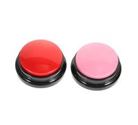 CORHAD 2Pcs Recordable Interactive Dog Buttons for Communication Training Pet Sound in Red and Pink Clicker for Teaching and Enhancing Pet Interaction
