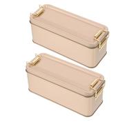 CORHAD 2pcs Small Tin Boxes with Hinged Lids Iron Storage Containers for Candy Treats Jewelry and Office Supplies Portable Cases
