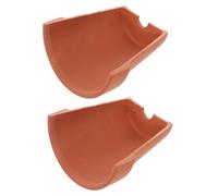 CORHAD 2pcs Small Turtle Reptile Hiding Cave with Red Clay Tile, Turtle Basking Platform and Aquarium Habitat Decor for Tortoise Terrarium and Reptile Hideout Random Style