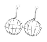 CORHAD 2Pcs Stainless Steel Chicken Vegetable Feeder Hanging Ball Shape Poultry Treat Holder for Fresh Fruit and Veggies in Coop