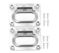 CORHAD 2PCS Stainless Steel Hatch Handle Flush Pull Recessed Boat Grab Grip for Yacht Cabin Kayak Replacement Heavy Duty Deck Hardware