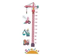CORHAD 2pcs Tower Crane Pattern Kids Height Wall Stickers Decals for Children’s Room Decoration, Cartoon Art Sticker with Measurement Chart, Removable 30x90cm