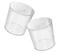 CORHAD 2Pcs Transparent Large Plastic Trash Can Multi Function Waste Basket for Bathroom Kitchen Office Home with Generous Capacity and Stylish Minimalist Design