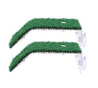 CORHAD 2PCS Turtle Basking Platforms with Suction Cups Plastic Simulation Lawn Climbing Ladder for Small Reptiles Aquarium Terrariums Accessories and Easy to Install