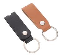 CORHAD 2Pcs Universal Drum Tuning Wrench Covers Key Chain PU Leather Snare Drum Accessories in Brown and Black