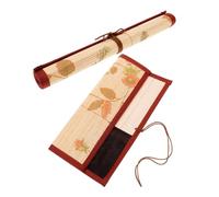 CORHAD 2pcs Vintage Bamboo Calligraphy Brush Wrap Handmade Retro Pen Wrapping Bag with Sturdy Canvas for Artists and Beginners Portable Organizer for Paint Brushes and Calligraphy Pens