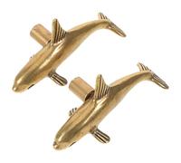 CORHAD 2Pcs Vintage Dolphin Brass Door Handles Antique Animal Drawer Pull Knobs for Kitchen Cabinets, Dressers, Wardrobe Cupboard Repairs, Rustic Finish