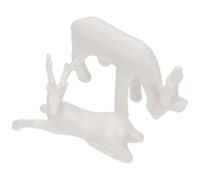 CORHAD 2pcs White Ceramic Deer Figurines Creative Tea Pet Ornaments Unique Handcrafted Porcelain Desktop Decoration for Home Living Tea Tray Garden