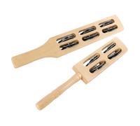 CORHAD 2pcs Wooden Handle Hand Bells for Jingle Stick Shakers with Crisp Bell Sound Wood and Stainless Steel Musical for Hand-eye Coordination and Creative Expression