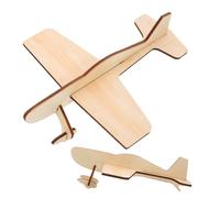 CORHAD 2pcs Wooden Model Airplane Kits for Boys DIY Assembly Puzzle Smooth Pre-cut Wood Craft Educational Hand-eye Coordination Birthday
