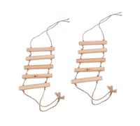 CORHAD 2pcs Wooden Parrot Climbing Ladder Swing Safe Bird Stair for Pet Exercise and Coordination Interactive Activity Supplies