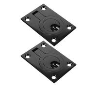 CORHAD 2pcs Yacht Deck Pull Tab Marine Grab Handle Boat Hatch Latch Mount Lifting Ring Pull Handle Kayak Hole Cover Black