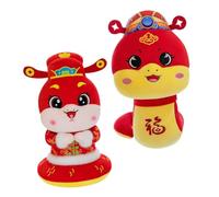 CORHAD 2pcs Year Snake Plush Mascot Cute Cartoon Zodiac Snake Stuffed Animals for Home Office Store Tabletop Decoration Special Edition Chinese Year Souvenir