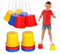 CORHAD 3 Pairs Jumping Stilts for Plastic Bucket Stilts Outdoor Balance Walker Childrens Coordination Training Sport Equipment Random Color