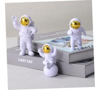 CORHAD 3 Pcs Astronaut Figurine Statues Space Decor Small Gold Spacemen Sculptures for Home Office Desktop Ornament Collection