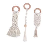 CORHAD 3 Pcs Handwoven Cotton Rope Teeth Grinding Rods Molar Sticks Safe Teething for Healthy Gum Development