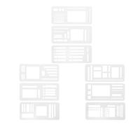 CORHAD 3 Sets Reusable Plastic Journal Stencils for Scrapbooking and Planning, Flexible Planner Template Stencil Kit with Drawing and Painting Templates for Dot Grid Journals and