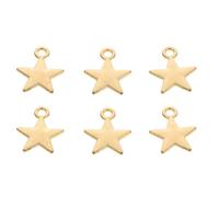 CORHAD 30 Pcs Five-pointed Star Shape Pendants DIY Jewelry Making Charms for Earrings Bracelets Creative Crafting Accessories Gold Tone
