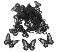 CORHAD 30Pcs Lace Embroidered Butterfly Patches Double Layer Delicate Clothing Appliques for DIY Hats and Wedding Dress Decorations, Wear-Resistant Craft Supplies