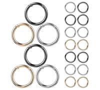 CORHAD 30pcs Metal Spring Snap Keychain Clips, Round 1.3" Outer Diameter with 1" Inner Diameter, Sturdy Metal Build for Purse and Dog Leash, for DIY Projects and Crafting
