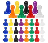 CORHAD 32Pcs Colorful Plastic Chess Pieces Small Board Game Pawns Party Game Accessories with 8 Colors for Family and Educational Play