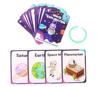 CORHAD 34Pcs Outer Space Learning Cards for Educational Flash Cards Bright Visuals Portable Cognitive Skill Development for Early Childhood Enlightenment