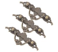 CORHAD 3pcs Antique European Cabinet Pull Handles, Golden Zinc Alloy | 2.4 Inch Hole Center, Classic Curves and Engravings, Quiet Operation for Bedroom Refurbishment