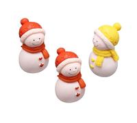 CORHAD 3Pcs Christmas Snowman Ornaments with Hat, Mini Decorative Snowman Figurines for Micro Landscape, Xmas Crafts Home and Garden Decoration Set Random Style