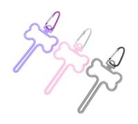 CORHAD 3Pcs Dog Leash Bag Clamps Poop Bag Holders Lightweight Fixed Clamp for Pet Waste Compatible with All Traction Ropes in Pink Purple Grey
