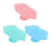 CORHAD 3pcs Face Scrubber Exfoliator Lip Brush Scrub 2.48x1.30x0.86in Soft Silicone Removes Impurities Secure Grip for Women Family Members Home Use