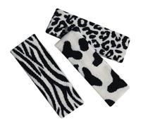 CORHAD 3pcs Fashion Headbands for Women Knitted Zebra and Cow Printed Elastic Hair Bands Breathable Wide Headbands for Washing Face and Face Mask