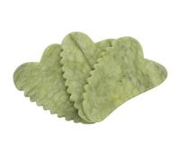 CORHAD 3pcs Green Xiuyan Jade Gua Sha Facial Massage Boards, Thickened Heart-Shaped Guasha Stones for Face Muscle Relaxation, Skin Sculpting, and Daily Skincare Spa Use