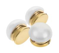 CORHAD 3pcs Magnetic Faux Pearl Brooch Buttons for Women Clothing No-sew Decorative Pins for Dresses Blouses Sweaters Compact Safety Closure for Sheer and Slipping Fabrics Everyday Wear