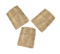 CORHAD 3pcs Natural Seagrass Bunny Sleeping Mat Handmade Soft Grass Bedding for Guinea Pig Hamster Hedgehog Squirrel Small Animal Cages Comfortable Nest Use Easy to Clean