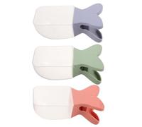 CORHAD 3PCS Pet Food Measuring Spoon with Clips for Cats and Dogs Accurate Portion Control Scoopers in Pink Grey Blue Light Green Compatibility for Wet and Dry Food Easy to Clean